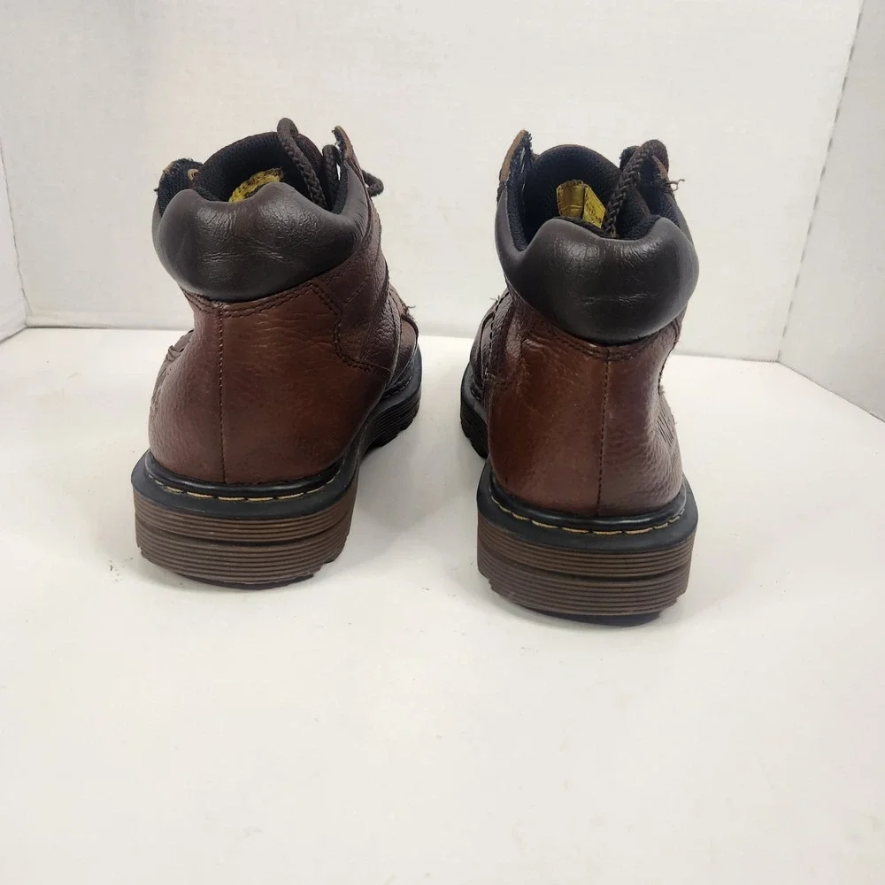 Dr Martens Mens Leather Ankle Boots Sz 8 Leather Steel Toe Work Hiking‎ Brown